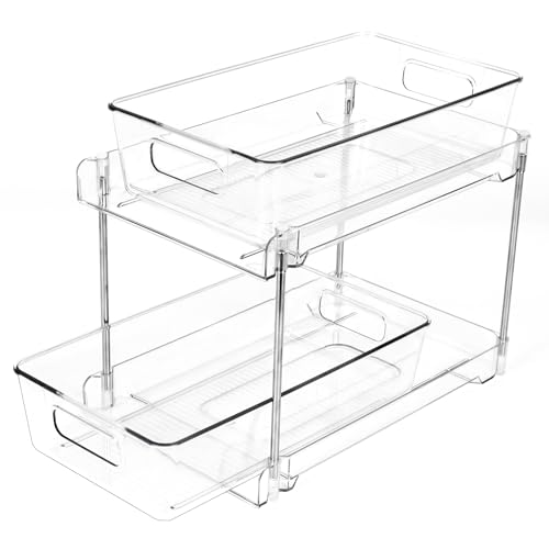 COKIHOM 1 Stück Spülschrank Organizer, Multifunktionale Küchenschrank Organizer, Klar Doppelschicht Unterschrank Organizer, Spülenunterschrank Organizer für Spüle, Küche, Badezimmer, Schließfach von COKIHOM