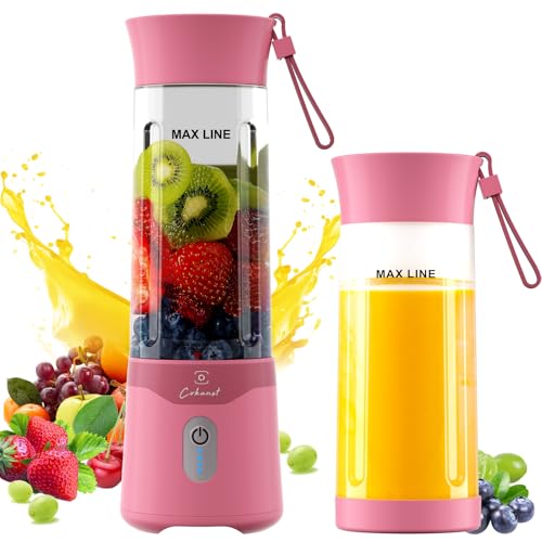 COKUNST Tragbarer Mixer für Smoothies und Shakes, 530ml Smoothie Maker mit 6 Klingen, Wiederaufladbarem Typ-C Portable Blender mit Reisedeckel, Mini Standmixer für Reisen, Küche von COKUNST