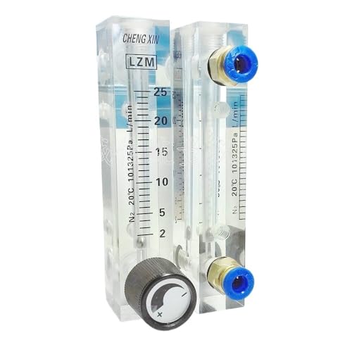0,1-0,4 0,3-3 2-20 2-25LPM LZM-6T N2 Stickstoff-Durchflussmesser Rotameter mit Ventil Push-In 6mm Rohr(0.5-5LPM) von COKYIS