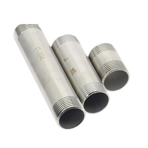 1/8" 1/4" 3/8" 1/2" 3/4" 1" BSPT Außengewinde Langer Nippel 304 Edelstahl Rohrverschraubung Anschlussadapter(Standard Length,1/2") von COKYIS