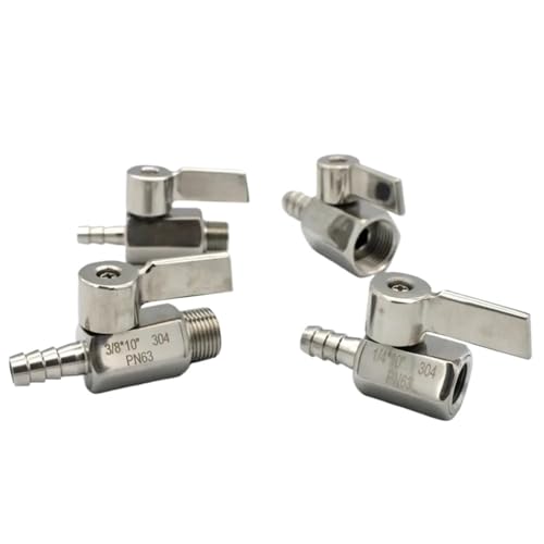 1/8 "1/4" 3/8 "1/2" 3/4 "BSPT Weiblich Männlich 7 8 10 12 14-20mm Schlauch Barb Mini Sanitär Ball Ventil SUS 304 Edelstahl Homebrew(3/8",BSPT MALE_TYPE-B_8MM) von COKYIS