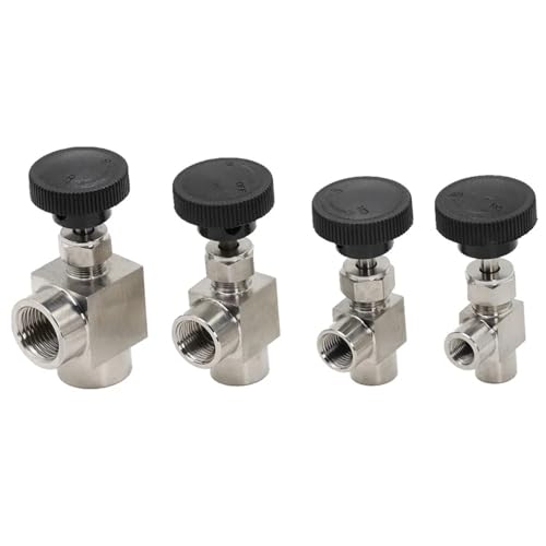 1/8" 1/4" 3/8" 1/2" BSPT Innengewinde Verstellbares Nadelventil 90 Grad Edelstahl 304 EIN/AUS(1/8") von COKYIS