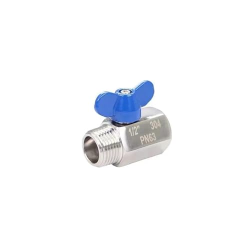 1 Stück 1/8 Zoll 1/4 Zoll 3/8 Zoll 1/2 Zoll 3/4 Zoll 1 Zoll BSPT Weiblich Männlich 304 Edelstahl Mini Absperrkugelhahn mit Schmetterlingsgriff Sanitär Homebrew(1l2 BSP Male) von COKYIS