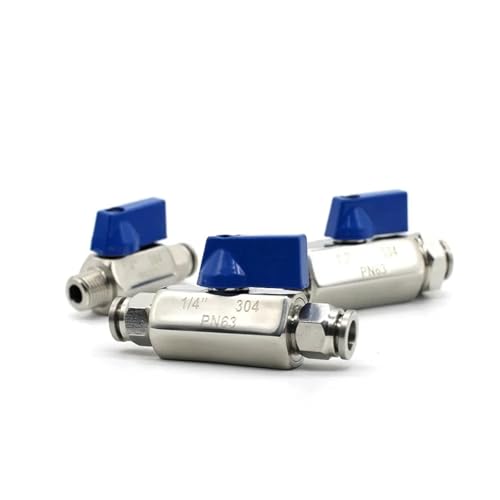 1PC 1/8 "1/4" 3/8 "1/2" BSPT Weiblich Männlich x 4 6 8 10 12 16mm Push In Mini Sanitär Ball Ventil Homebrew Bier SUS304 Edelstahl Mit Blau(1/4",BSPT MALE_10MM) von COKYIS