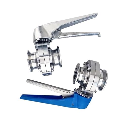 2'' 51mm Rohr AD 2" Tri Clamp Sanitär Absperrklappe Flow Control Squeeze Trigger Homebrew SUS 304 Edelstahl(Stainess Handle) von COKYIS