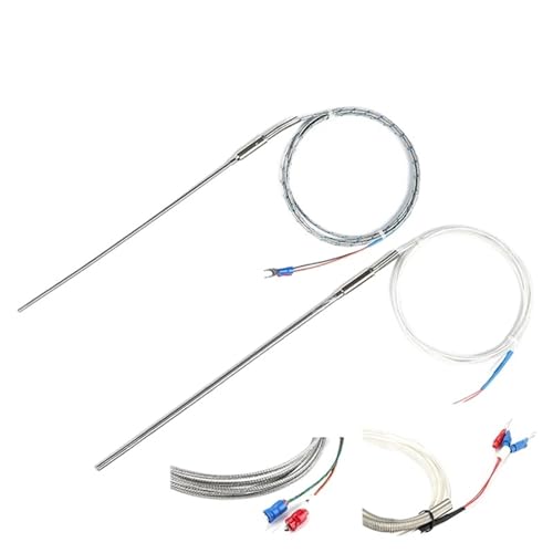 2 m Kabel 50–200 mm Sonde 900 Grad K Typ J PT100 ungeerdet 1 2 mm 3 mm 5 mm Controller ummantelter Thermoelement-Temperatursensor (Color : K 2mm, Size : 100mm) von COKYIS