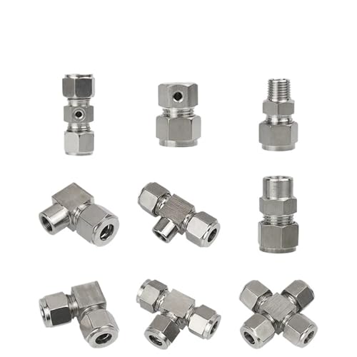 2PCS 304 SS Edelstahl Hochdruck Spray Rohr Stecker 3/8 Rohr Fitting Zerstäubung Düse Stecker Adapter 3/16 Gewinde(PE-9.52mm) von COKYIS