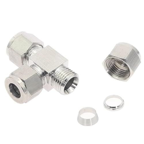 3 4 6 8 10 12 mm 1/8 1/4 3/8 1/2 Rohr-Außen-T-Stück 3-Wege-Doppelklemmring-Rohrverschraubungen T-Typ 304 SS Edelstahl-Rohrverbinder(8mm) von COKYIS