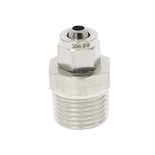 Fast Twist 6mm 8mm 10mm 12mm Rohr auf 1/8" 1/4" 3/8" 1/2" BSPT Außengewinde Edelstahl SS 304 Rohrverschraubungen Anschlussadapter(Tube OD12 x ID8,1/2") von COKYIS