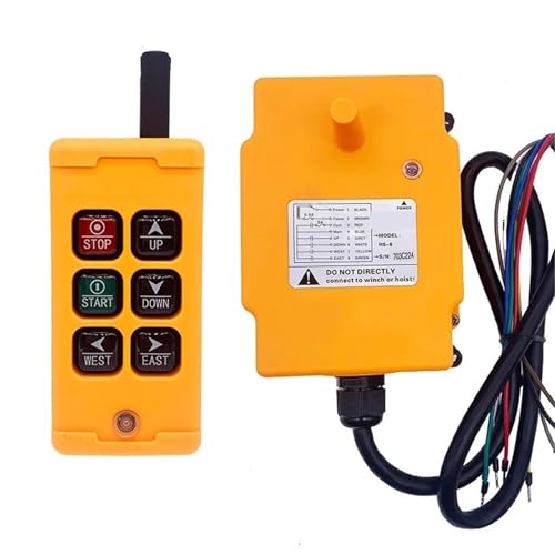 HS-6 4 Tasten Single Speed ​​Industriekran-Steuerschalter Hoist Track Kran Lift Controller(1T1R,ACDC12-24V) von COKYIS