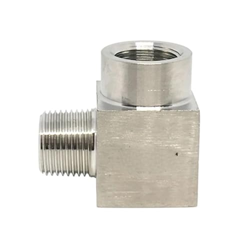 Hoher Druck 1/8 Zoll 1/4 Zoll 3/8 Zoll 1/2 Zoll 3/4 Zoll 1 BSPT NPT Innengewinde Winkelstück 90 Grad Anschlusskupplung 304 Edelstahl Rohrverschraubung Wasser Gas(Female To Male,BSP_3/4") von COKYIS