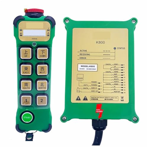 K800 8 Tasten Single Speed ​​Industrielle Kransteuerung Schalter Hoist Track Kranlift Controller(1T 1R,AC DC24-264V) von COKYIS
