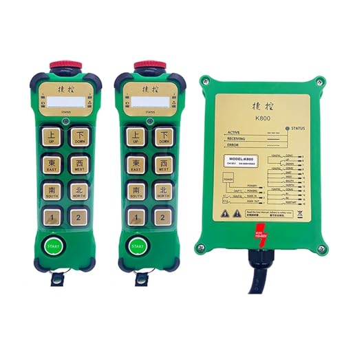 K800 8 Tasten Single Speed ​​Industrielle Kransteuerung Schalter Hoist Track Kranlift Controller(2T 1R,AC DC24-264V) von COKYIS