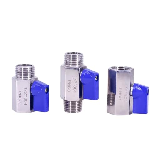 M14/16/20 1/8 "1/4" 3/8 "1/2" 3/4 "1" BSPT NPT Weiblich Männlich Mini Sanitär Ball ventil SUS 304 316L Edelstahl Homebrew Blau Griff(1",FEMALETOFEMALE_NPT SUS316L) von COKYIS