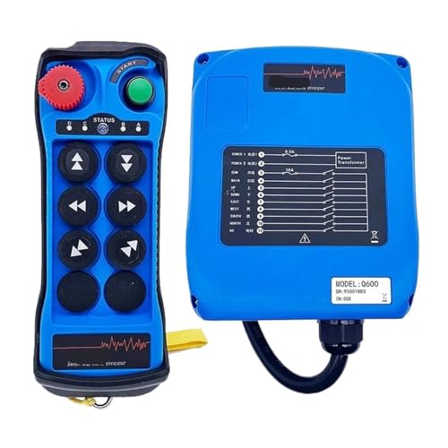 Q600 Industrielle Steuerung Unendlich Abgestimmt Code Fernbedienung Große Instrument Reisekran Lift Schalter(Blue,1TX1R_ACDC110-460V) von COKYIS