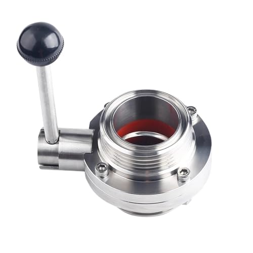 Standard T Gewinde 25 32 38-89mm 304 Edelstahl Sanitär Schmetterling Ventil Homebrew(T-Thread 38) von COKYIS