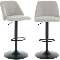 Barhocker (2er-Set) – Gepolsterte Barstühle aus Kunstleder mit halbkreisförmiger Rückenlehne, für Esszimmer oder Küche – Grau - Colamy von COLAMY