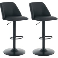 Barhocker (2er-Set) – Gepolsterte Barstühle aus Kunstleder mit halbkreisförmiger Rückenlehne, für Esszimmer oder Küche – Schwarz - Colamy von COLAMY