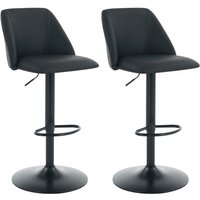 Barhocker (2er-Set) – Gepolsterte Barstühle aus Kunstleder mit halbkreisförmiger Rückenlehne, für Esszimmer oder Küche – Schwarz - Colamy von COLAMY