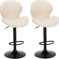 Barhocker (2er-Set) – Gepolsterte Barstühle aus Kunstleder mit halbkreisförmiger Rückenlehne, für Esszimmer oder Küche – Weiß - Colamy von COLAMY