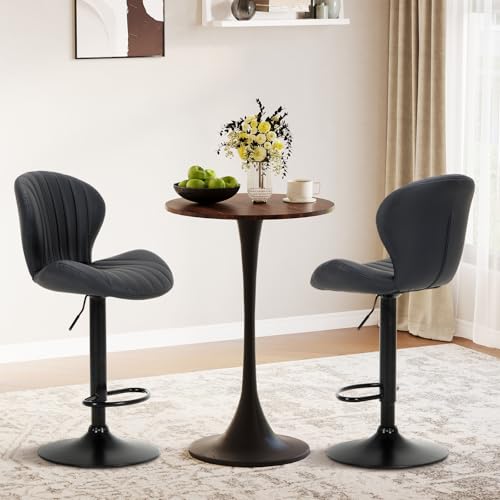 COLAMY Barhocker 2er Set Höhenverstellbar 360° Drehbar Barstühle, Küchenstühle mit Rückenlehne und Fußstütze, Barstuhl PU-Kunstleder für Küche, Bar, Esszimmer, Büro, Schwarz COLAMY Barhocker 2er Set Höhenverstellbar 360° Drehbar Barstühle, Küchenstühle mit Rückenlehne und Fußstütze, Barstuhl PU-Kunstleder für Küche, Bar, Esszimmer, Büro, Schwarz von COLAMY