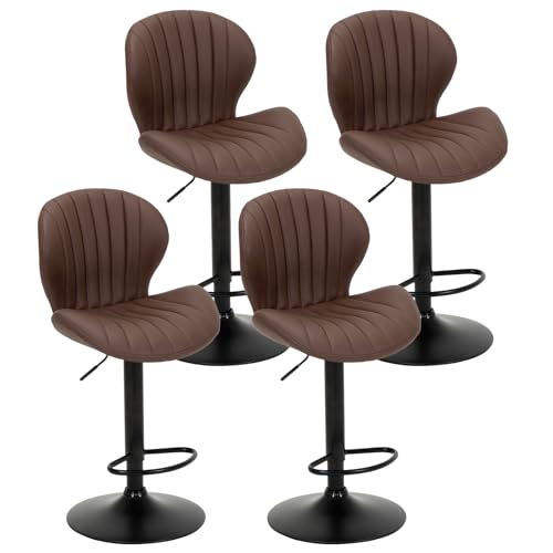 COLAMY Barhocker 4er Set Höhenverstellbar 61-81.5cm mit Rückenlehne, 360° Drehbarer Barstuhl Kücheninsel Hocker aus PU-Kunstleder – Für Küche, Bar, Esszimmer, Büro, Brau COLAMY Barhocker 4er Set Höhenverstellbar 61-81.5cm mit Rückenlehne, 360° Drehbarer Barstuhl Kücheninsel Hocker aus PU-Kunstleder – Für Küche, Bar, Esszimmer, Büro, Brau von COLAMY