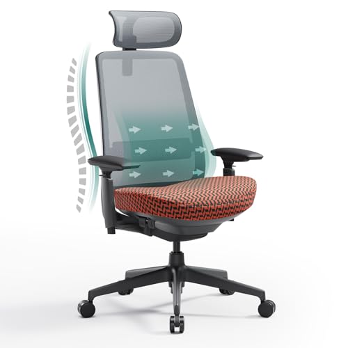COLAMY Bürostuhl Ergonomisch, Schreibtischstuhl Mit Lendenstütze 4D Armlehnen Und Sitztiefenverstellung Bürostuhl Ergonomisch Testsieger Bis 136kg Belastbar Für Homeoffice Und Büro,Grau von COLAMY
