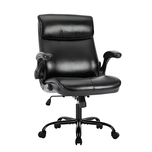 COLAMY Bürostuhl Ergonomisch, Schreibtischstuhl mit Verstellbaren Armlehnen, Chefsessel mit Hoher Rückenlehne, Höhenverstellbar und Neigbar Drehstuhl mit Dicker Lederpolsterung, Schwarz COLAMY Bürostuhl Ergonomisch, Schreibtischstuhl mit Verstellbaren Armlehnen, Chefsessel mit Hoher Rückenlehne, Höhenverstellbar und Neigbar Drehstuhl mit Dicker Lederpolsterung, Schwarz von COLAMY