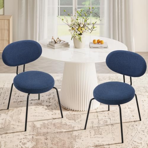 COLAMY Esszimmerstühle 2er Set, Moderne Polsterstühle mit Metallbeinen Ergonomische Küchenstühle Essstühle Set für Esszimmer Küche Wohnzimmer Höhe 47.5 cm, Blau von COLAMY