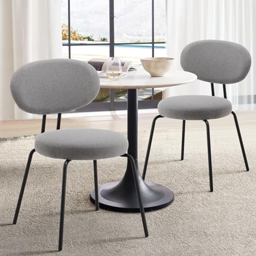 COLAMY Esszimmerstühle 2er Set, Moderne Polsterstühle mit Metallbeinen Ergonomische Küchenstühle Essstühle Set für Esszimmer Küche Wohnzimmer Höhe 47.5 cm, Grau von COLAMY