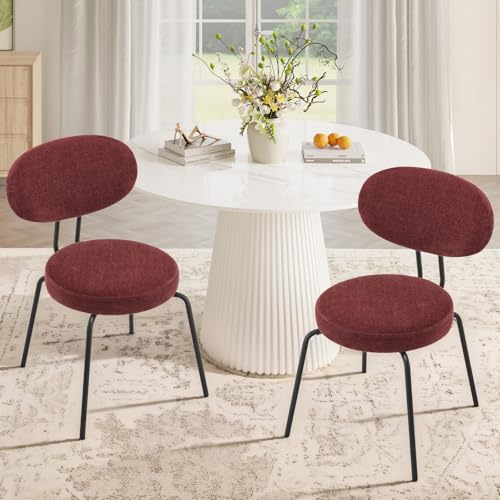 COLAMY Esszimmerstühle 2er Set, Moderne Polsterstühle mit Metallbeinen Ergonomische Küchenstühle Essstühle Set für Esszimmer Küche Wohnzimmer Höhe 47.5 cm, Rot von COLAMY