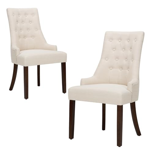 COLAMY Esszimmerstühle 2er Set, Moderne Wingback Essstühle mit Polsterung & Massivholzbeinen, Gepolsterte Küchenstühle für Esszimmer Küche Restaurant, Beige COLAMY Esszimmerstühle 2er Set, Moderne Wingback Essstühle mit Polsterung & Massivholzbeinen, Gepolsterte Küchenstühle für Esszimmer Küche Restaurant, Beige von COLAMY