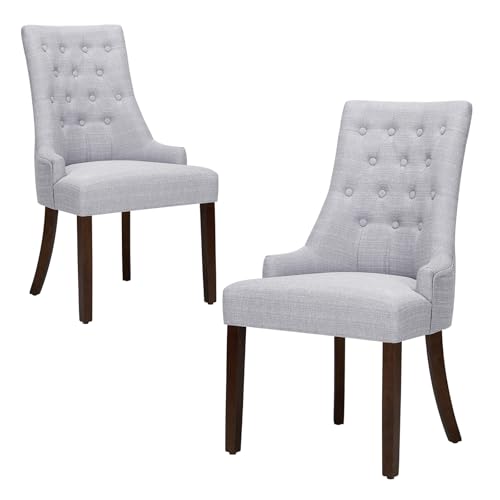 COLAMY Esszimmerstühle 2er Set, Moderne Wingback Essstühle mit Polsterung & Massivholzbeinen, Gepolsterte Küchenstühle für Esszimmer Küche Restaurant, Hellgrau COLAMY Esszimmerstühle 2er Set, Moderne Wingback Essstühle mit Polsterung & Massivholzbeinen, Gepolsterte Küchenstühle für Esszimmer Küche Restaurant, Hellgrau von COLAMY