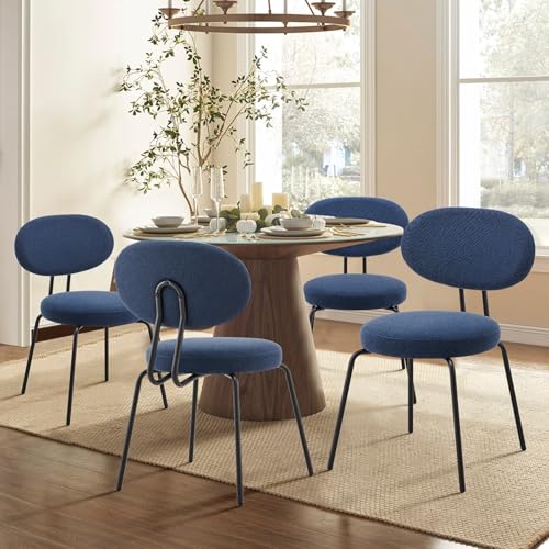 COLAMY Esszimmerstühle 4er Set, Moderne Polsterstühle mit Metallbeinen Ergonomische Küchenstühle Essstühle Set für Esszimmer Küche Wohnzimmer Höhe 47.5 cm, Blau von COLAMY