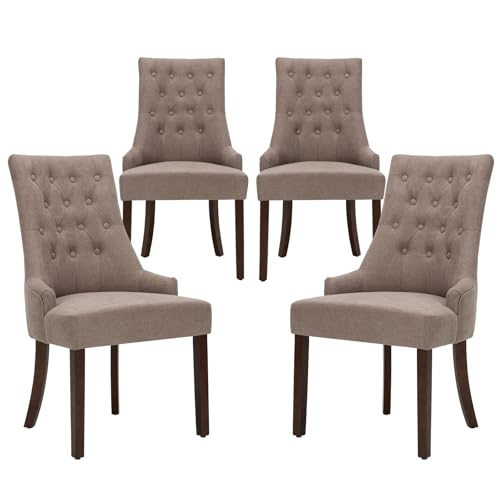 COLAMY Esszimmerstühle 4er Set, Moderne Wingback Essstühle mit Polsterung & Massivholzbeinen, Gepolsterte Küchenstühle für Esszimmer Küche Restaurant, Taupe COLAMY Esszimmerstühle 4er Set, Moderne Wingback Essstühle mit Polsterung & Massivholzbeinen, Gepolsterte Küchenstühle für Esszimmer Küche Restaurant, Taupe von COLAMY