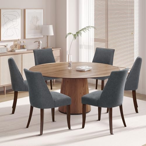 COLAMY Esszimmerstühle 6er Set, Moderne Küchenstuhl Polsterstuhl Stühle mit Rückenlehne, Stoff Dining Chairs mit Holzbeinen für Esszimmer, Küche, Restaurant mit Holzbeinen, Dunkelgrau COLAMY Esszimmerstühle 6er Set, Moderne Küchenstuhl Polsterstuhl Stühle mit Rückenlehne, Stoff Dining Chairs mit Holzbeinen für Esszimmer, Küche, Restaurant mit Holzbeinen, Dunkelgrau von COLAMY