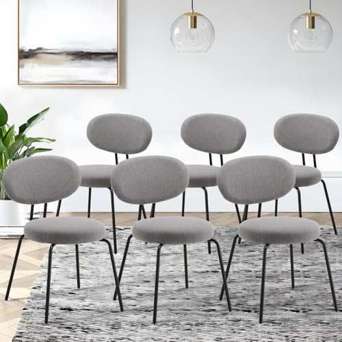 COLAMY Esszimmerstühle 6er Set, Moderne Polsterstühle mit Metallbeinen Ergonomische Küchenstühle Essstühle Set für Esszimmer Küche Wohnzimmer Höhe 47.5 cm, Grau von COLAMY
