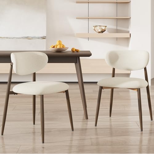 COLAMY Küchenstuhl Esszimmerstühle 2er Set, Moderne Polsterstuhl Essstühle mit Fester Rückenlehne, Stoff Esszimmerstühl mit Metallbeinen für Esszimmer, Küche, Restaurant, Beige COLAMY Küchenstuhl Esszimmerstühle 2er Set, Moderne Polsterstuhl Essstühle mit Fester Rückenlehne, Stoff Esszimmerstühl mit Metallbeinen für Esszimmer, Küche, Restaurant, Beige von COLAMY