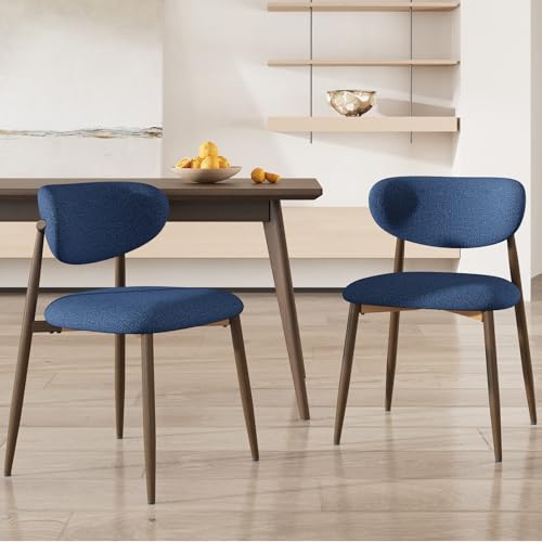 COLAMY Küchenstuhl Esszimmerstühle 2er Set, Moderne Polsterstuhl Essstühle mit Fester Rückenlehne, Stoff Esszimmerstühl mit Metallbeinen für Esszimmer, Küche, Restaurant, Blau COLAMY Küchenstuhl Esszimmerstühle 2er Set, Moderne Polsterstuhl Essstühle mit Fester Rückenlehne, Stoff Esszimmerstühl mit Metallbeinen für Esszimmer, Küche, Restaurant, Blau von COLAMY
