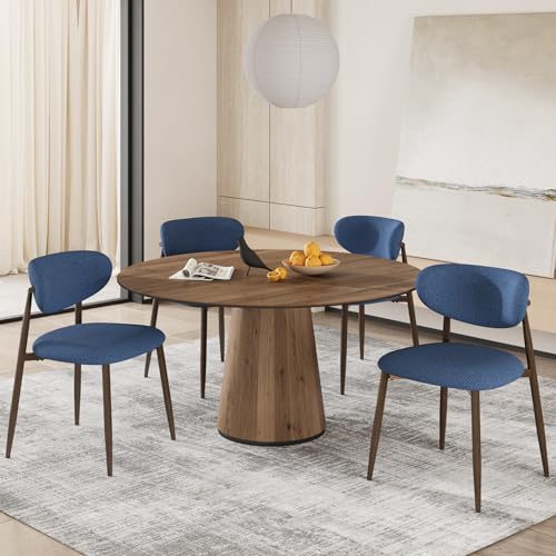 COLAMY Küchenstuhl Esszimmerstühle 4er Set, Moderne Polsterstuhl Essstühle mit Fester Rückenlehne, Stoff Esszimmerstühl mit Metallbeinen für Esszimmer, Küche, Restaurant, Blau COLAMY Küchenstuhl Esszimmerstühle 4er Set, Moderne Polsterstuhl Essstühle mit Fester Rückenlehne, Stoff Esszimmerstühl mit Metallbeinen für Esszimmer, Küche, Restaurant, Blau von COLAMY