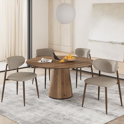 COLAMY Küchenstuhl Esszimmerstühle 4er Set, Moderne Polsterstuhl Essstühle mit Fester Rückenlehne, Stoff Esszimmerstühl mit Metallbeinen für Esszimmer, Küche, Restaurant, Kamel von COLAMY