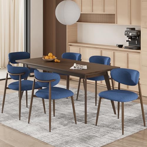 COLAMY Küchenstuhl Esszimmerstühle 6er Set, Moderne Polsterstuhl Essstühle mit Fester Rückenlehne, Stoff Esszimmerstühl mit Metallbeinen für Esszimmer, Küche, Restaurant, Blau COLAMY Küchenstuhl Esszimmerstühle 6er Set, Moderne Polsterstuhl Essstühle mit Fester Rückenlehne, Stoff Esszimmerstühl mit Metallbeinen für Esszimmer, Küche, Restaurant, Blau von COLAMY