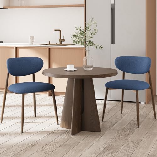 COLAMY Moderne Polsterstuhl Essstühle 2er Set, Küchenstuhl Esszimmerstühle mit Fester Rückenlehne, Stoff Esszimmerstühl mit Metallbeinen für Esszimmer, Küche, Restaurant, Blau COLAMY Moderne Polsterstuhl Essstühle 2er Set, Küchenstuhl Esszimmerstühle mit Fester Rückenlehne, Stoff Esszimmerstühl mit Metallbeinen für Esszimmer, Küche, Restaurant, Blau von COLAMY