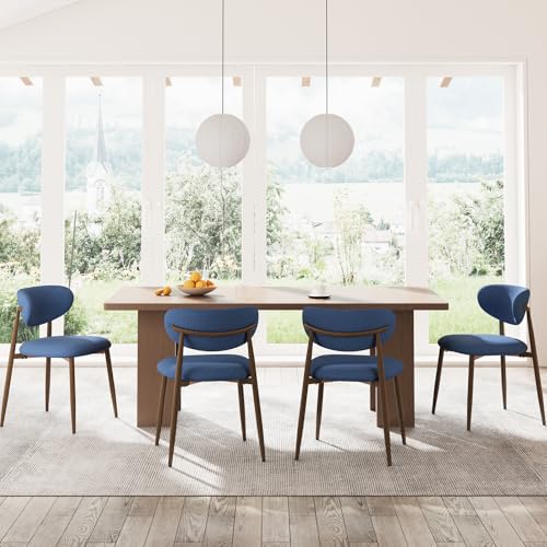 COLAMY Moderne Polsterstuhl Essstühle 4er Set, Küchenstuhl Esszimmerstühle mit Fester Rückenlehne, Stoff Esszimmerstühl mit Metallbeinen für Esszimmer, Küche, Restaurant, Blau COLAMY Moderne Polsterstuhl Essstühle 4er Set, Küchenstuhl Esszimmerstühle mit Fester Rückenlehne, Stoff Esszimmerstühl mit Metallbeinen für Esszimmer, Küche, Restaurant, Blau von COLAMY