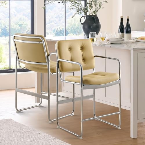 COLAMY Modernes Essstuhl-Set 2er, Knopfgepolsterter PU-Leder-Esszimmerstuhl mit Metallbeinen für Zuhause/Wohnzimmer/Büro/Esszimmer, Grün COLAMY Modernes Essstuhl-Set 2er, Knopfgepolsterter PU-Leder-Esszimmerstuhl mit Metallbeinen für Zuhause/Wohnzimmer/Büro/Esszimmer, Grün von COLAMY