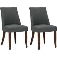 Colamy - Stuhl – 2er-Set Esszimmerstühle – Seitliche Stühle aus Stoff mit Knopfheftung, Wohnzimmerstühle für Zuhause oder Küche – Dunkelgrau von COLAMY