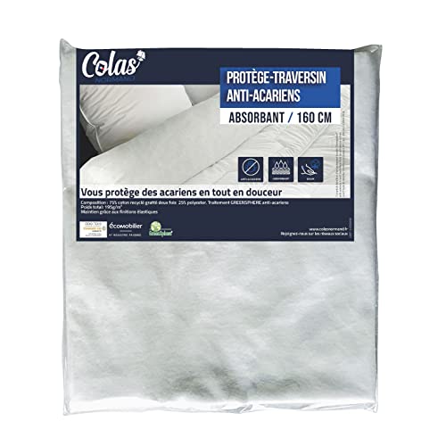 COLAS NORMAND | Nackenrollenschoner saugfähig | 160 cm | recycelte Baumwolle | Polyester | milbendicht | maschinenwaschbar bei 60 °C COLAS NORMAND | Nackenrollenschoner saugfähig | 160 cm | recycelte Baumwolle | Polyester | milbendicht | maschinenwaschbar bei 60 °C von COLAS NORMAND
