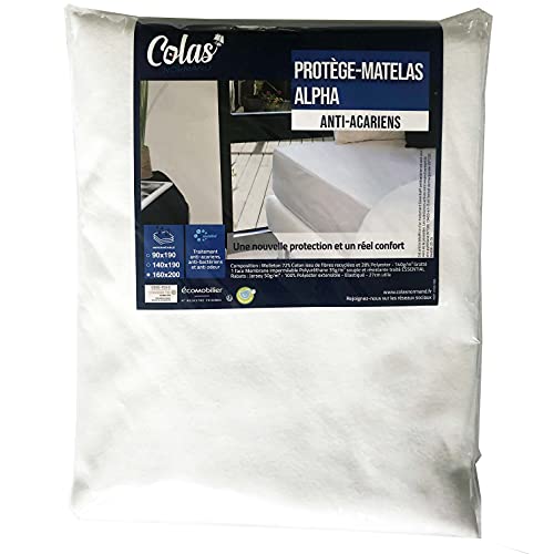 Colas Normand Matratzenschoner, Alpha Fleece, wasserdicht, 160 x 200 cm, recycelte Baumwolle, Essential, antibakteriell und geruchsabweisend, weich und langlebig, 25 cm von COLAS NORMAND