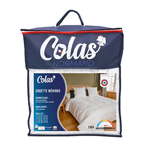 COLAS NORMAND | Bettdecke 240 x 220 cm | Bio-Baumwolle und Merinowolle | warm maschinenwaschbar bei 30 °C von COLAS NORMAND