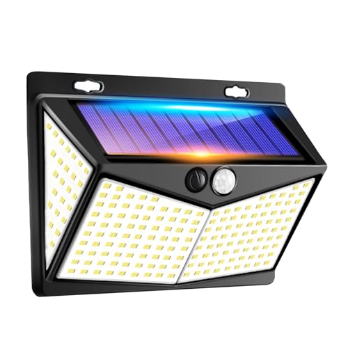 COLBOR Solarlampe für Außen mit Bewegungsmelder, 208 LED Solarleuchte Aussen 3 Modi IP65 Wasserdicht 270° Superhelle LED Außenwandleuchten für Garten Hof Garage, Solarlampe-Außen-LED-Licht-Solar von COLBOR